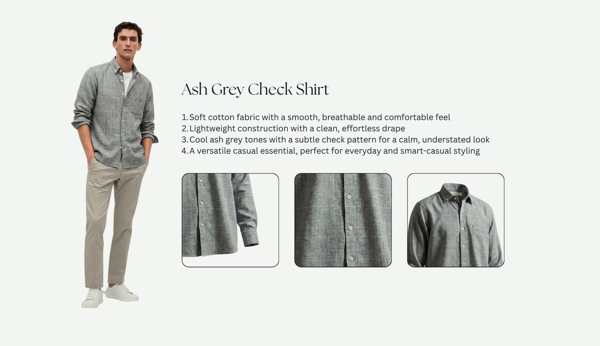 Ash Grey Check Shirt