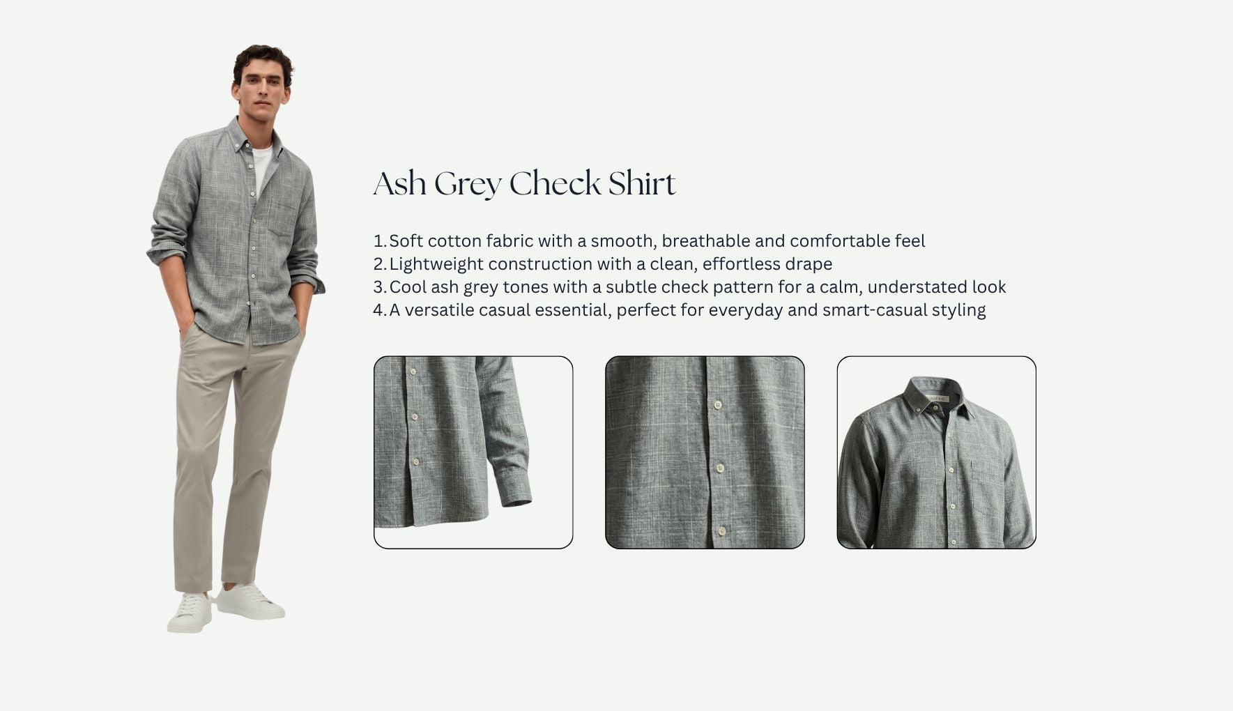 Ash Grey Check Shirt
