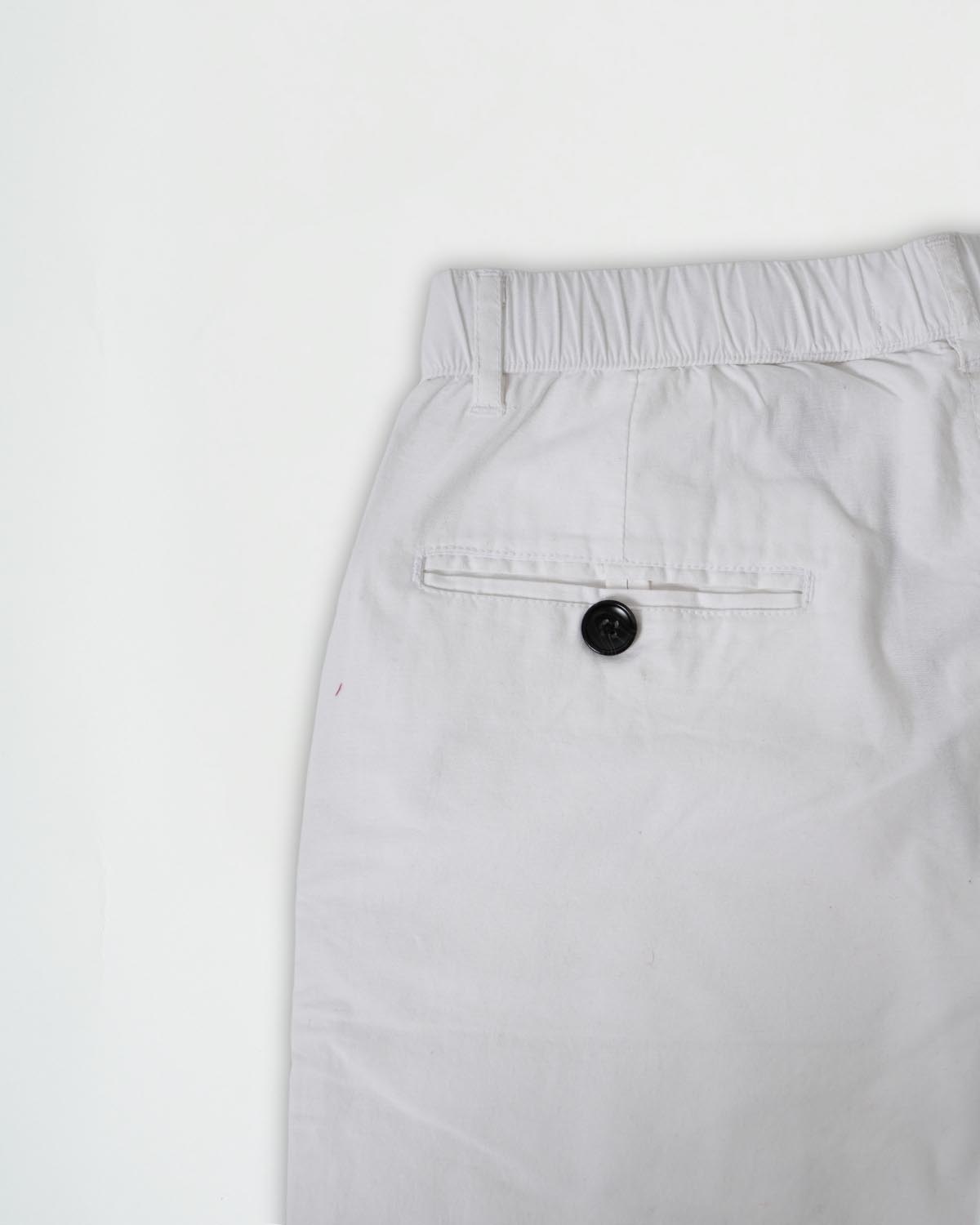 White Cotton Drawstring Pants