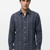 Indigo Stripe Textured Shirt