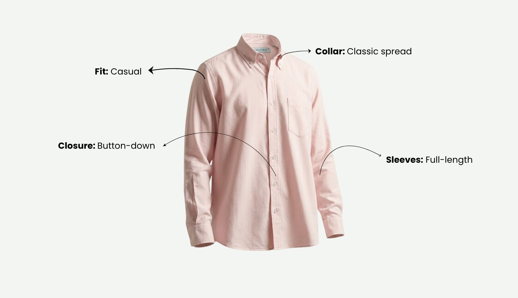 Blush Pink Pinstripe Oxford Shirt