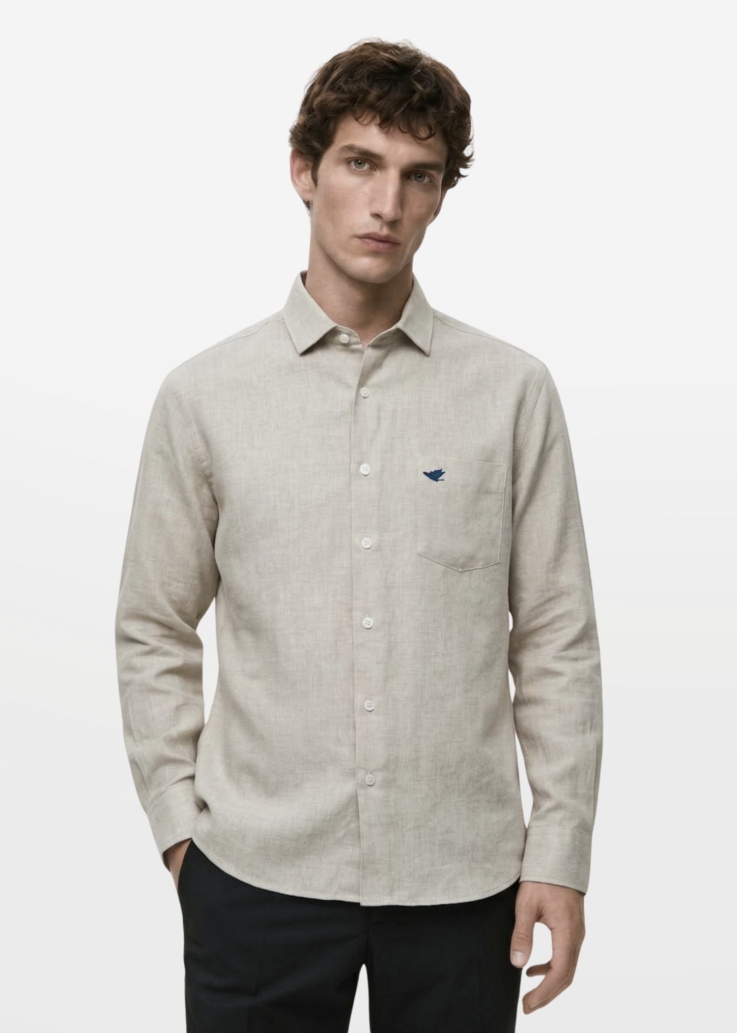 Pastel Grey Lyocell Linen Shirt