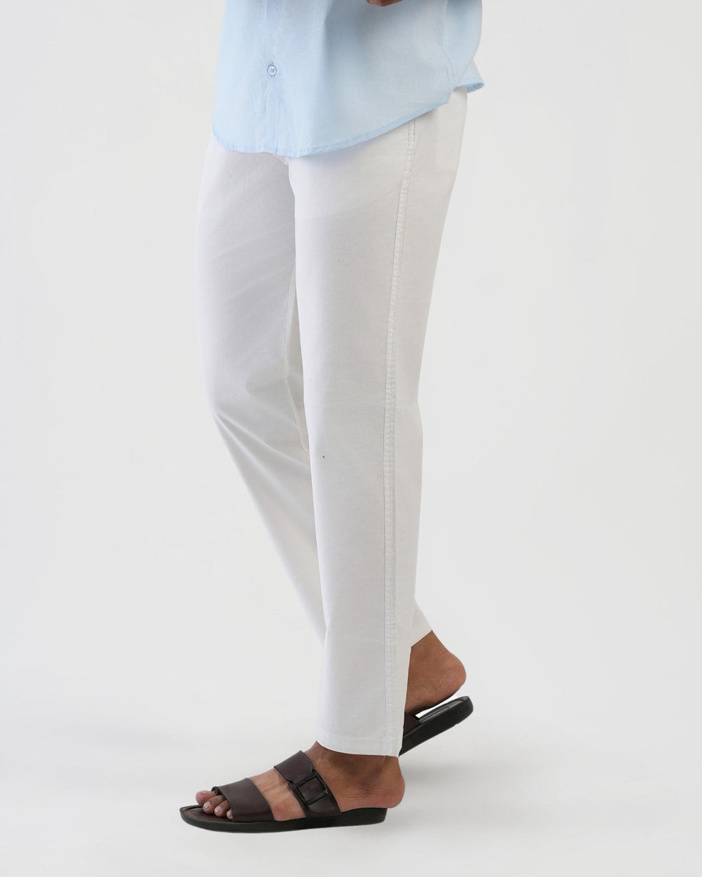 White Cotton Drawstring Pants