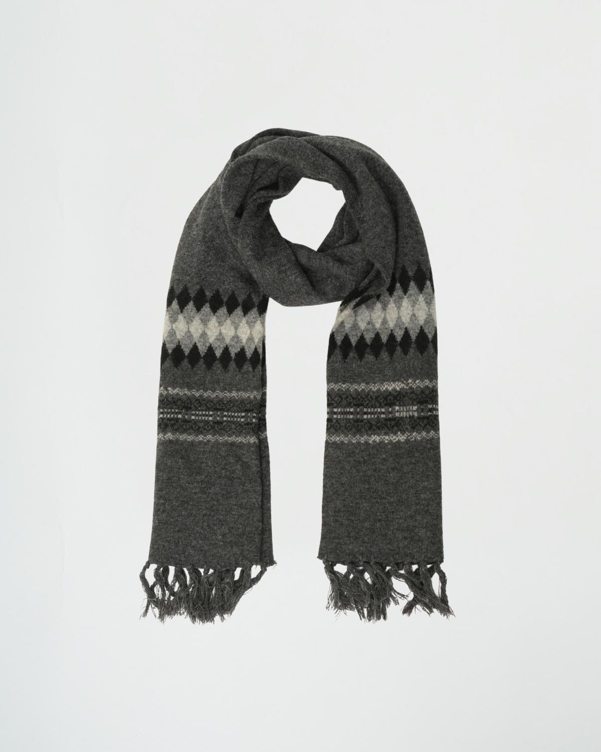 Lamb Wool Muffler in Gravel Grey