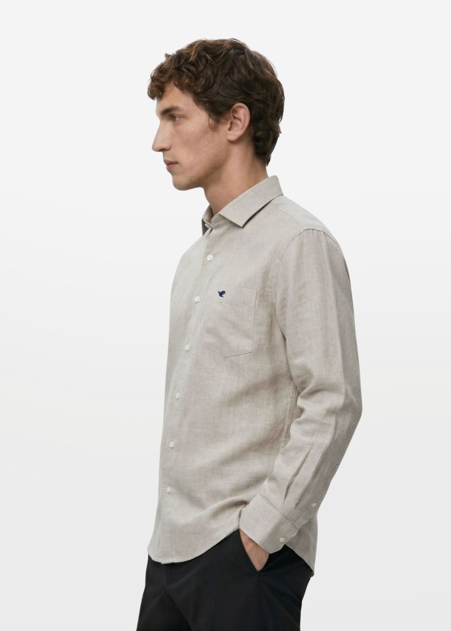 Pastel Grey Lyocell Linen Shirt