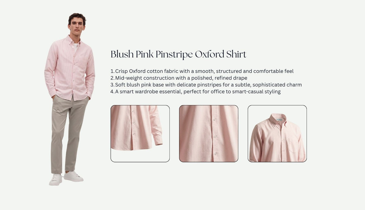 Relaxed Fit Blush Pink Pinstripe Shirt