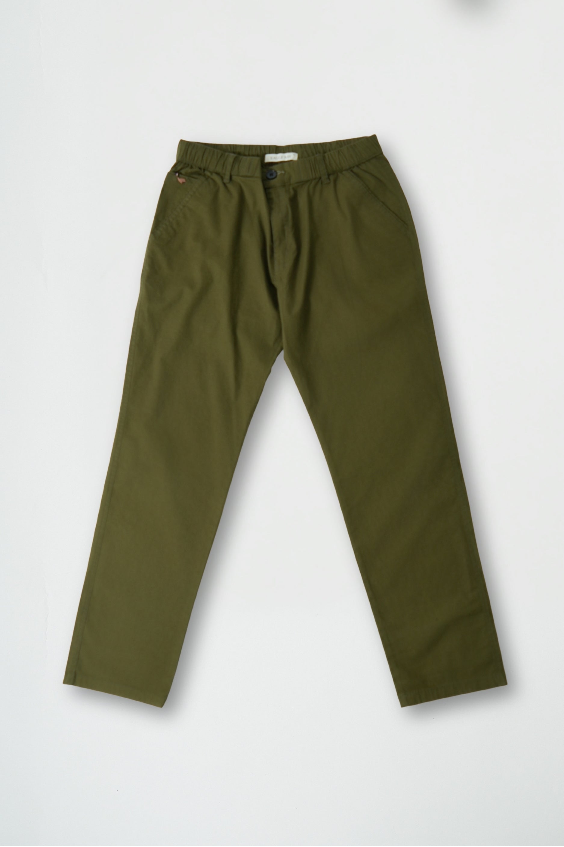 Green Cotton Drawstring Pants