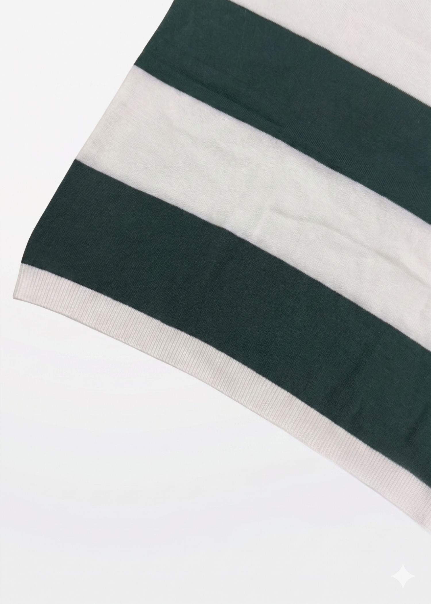 Green Block Stripe Zip Polo Shirt