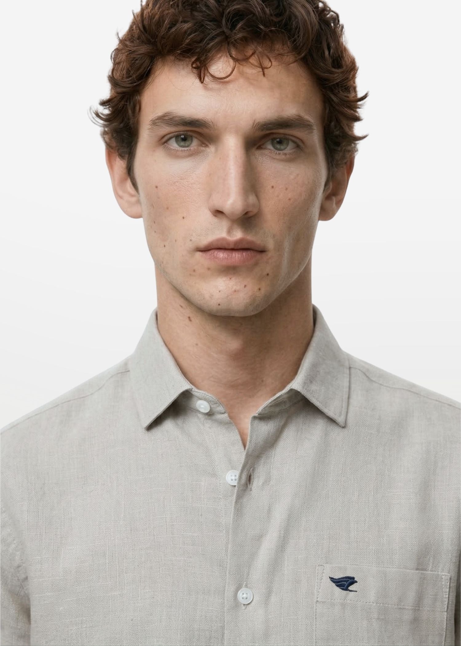 Pastel Grey Lyocell Linen Shirt