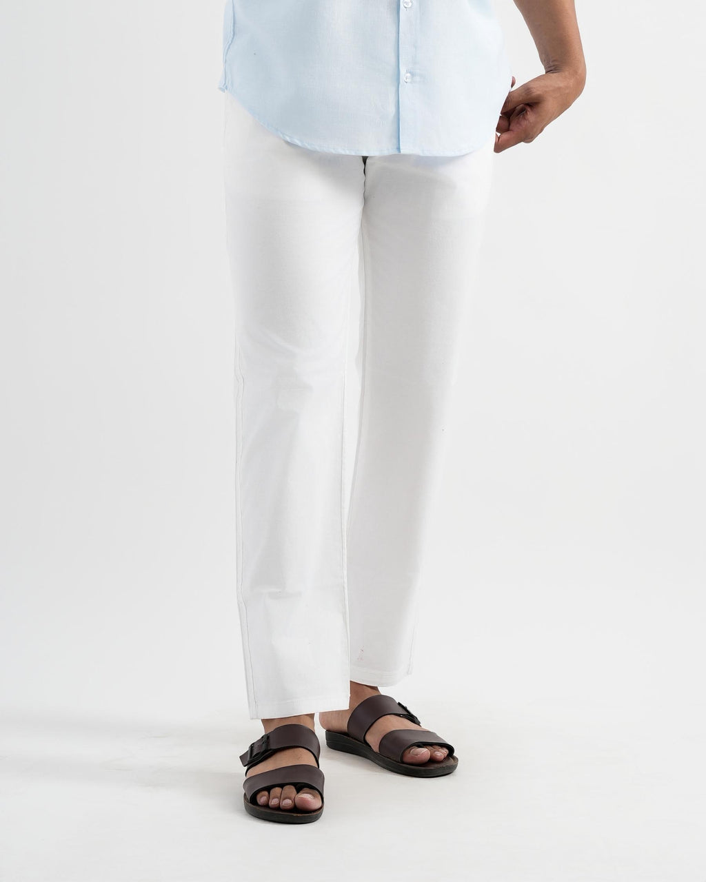White Cotton Drawstring Pants