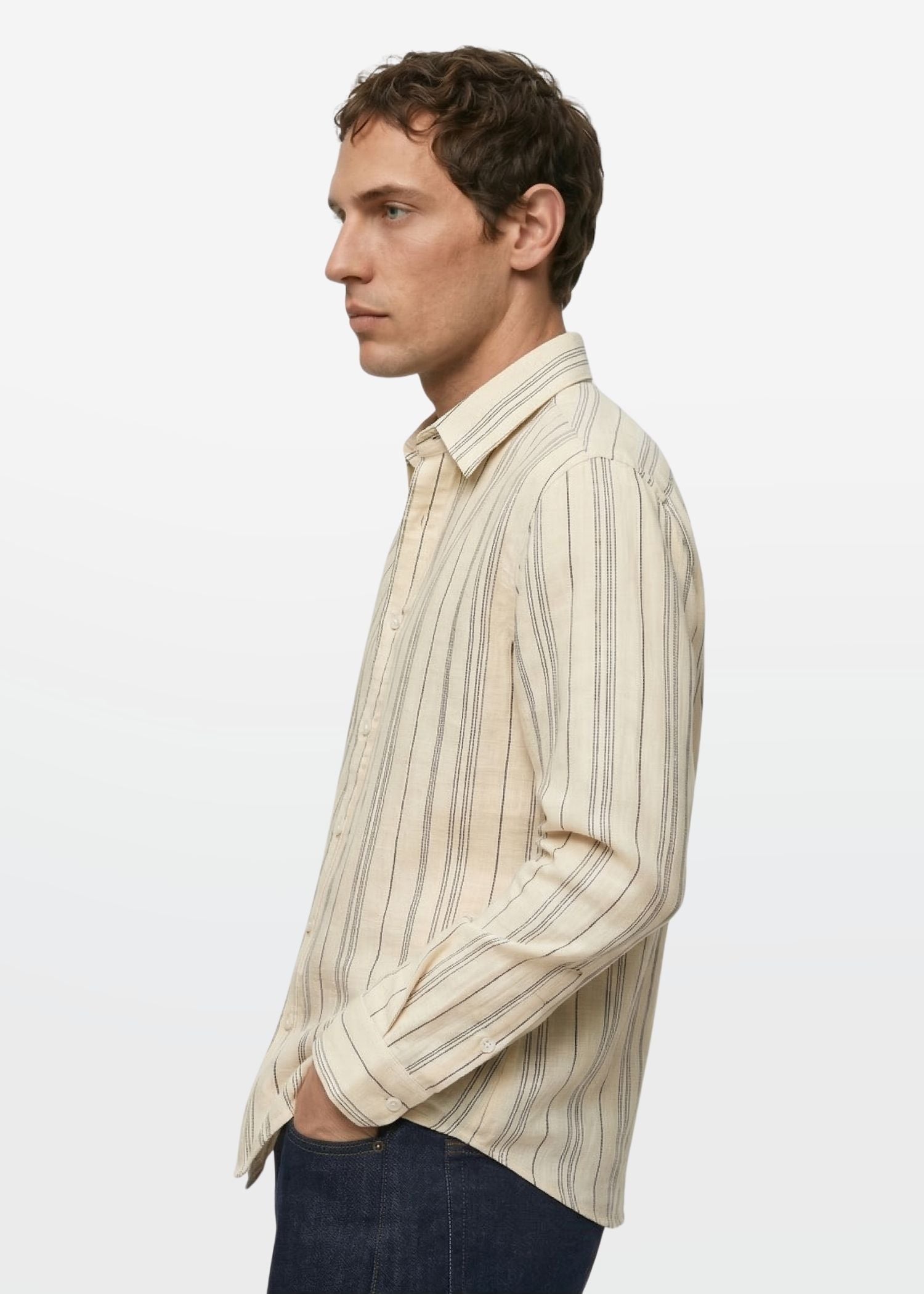 Sand Stripe Textured Shirt