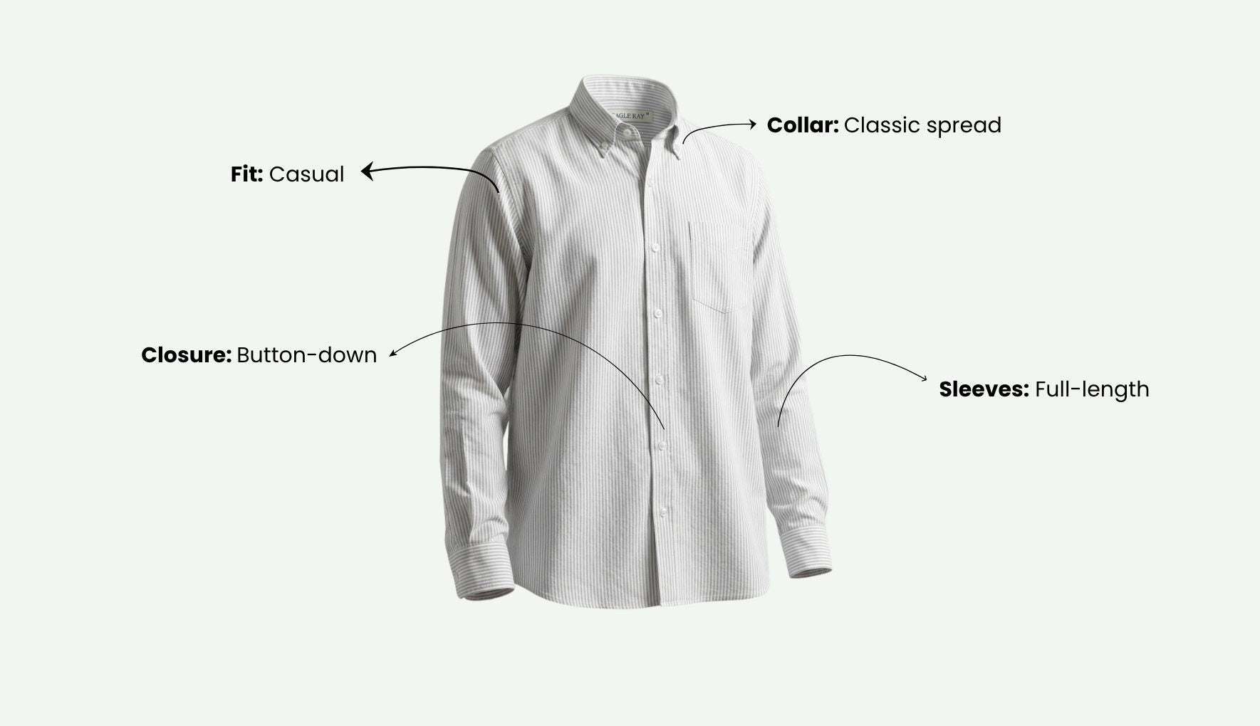 Ash Grey Pinstripe Oxford Shirt