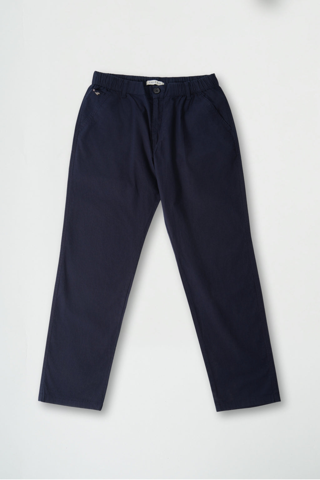 Navy Blue Cotton Drawstring Pants