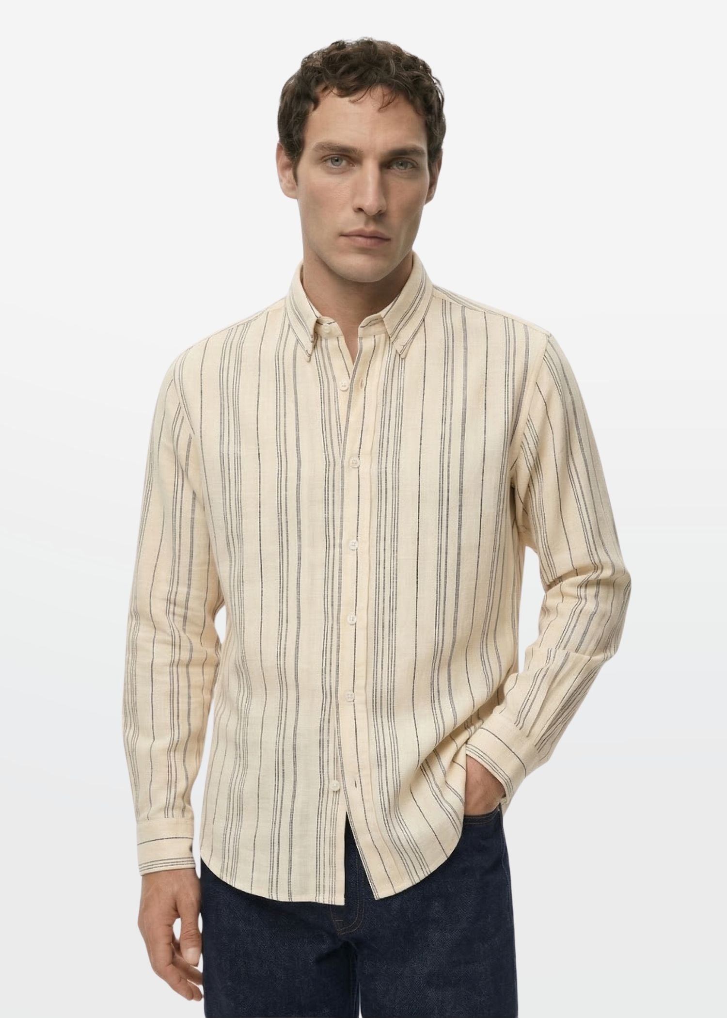 Sand Stripe Textured Shirt