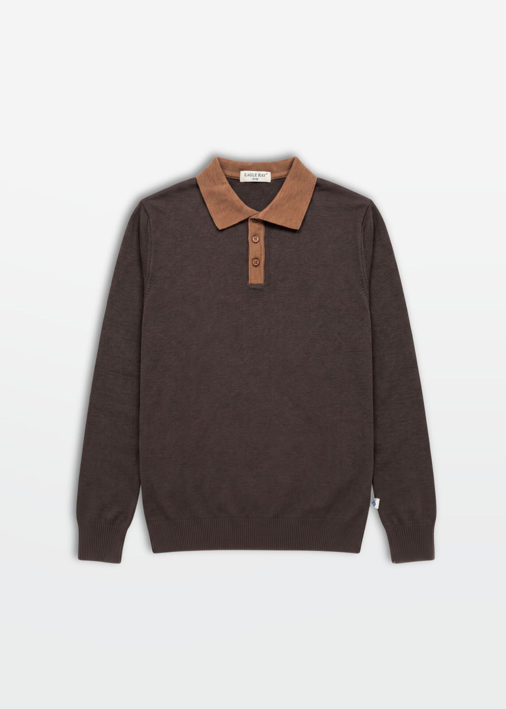 Contrast Polo in Dark Chocolate — Men's Knit Polo India | Eagle Ray