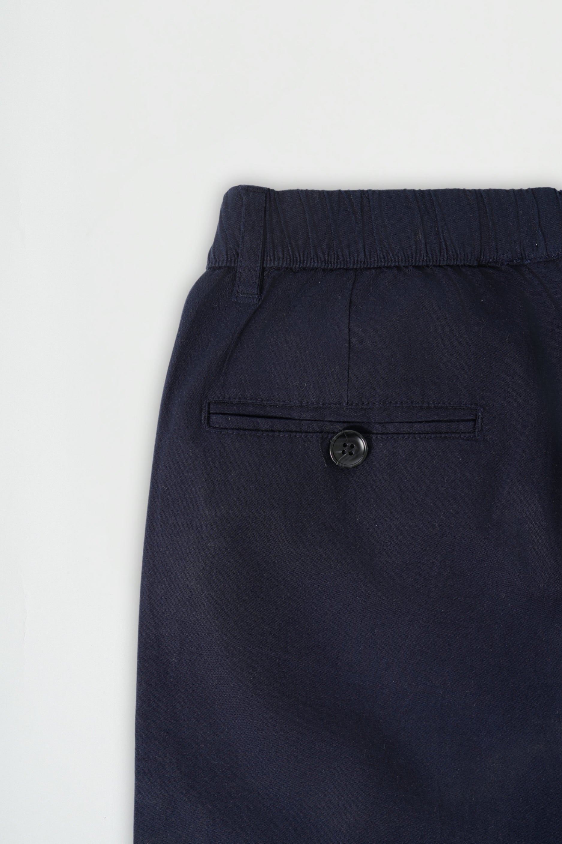 Navy Blue Cotton Drawstring Pants