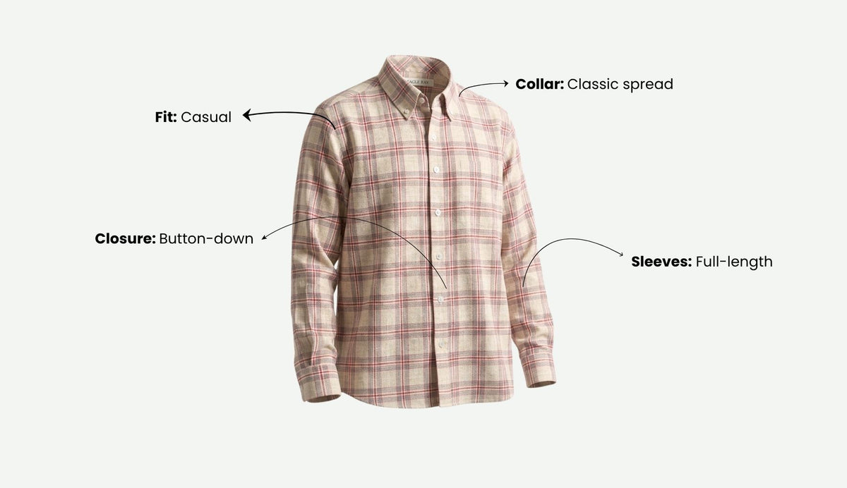 Sand Red Check Linen Blend Shirt