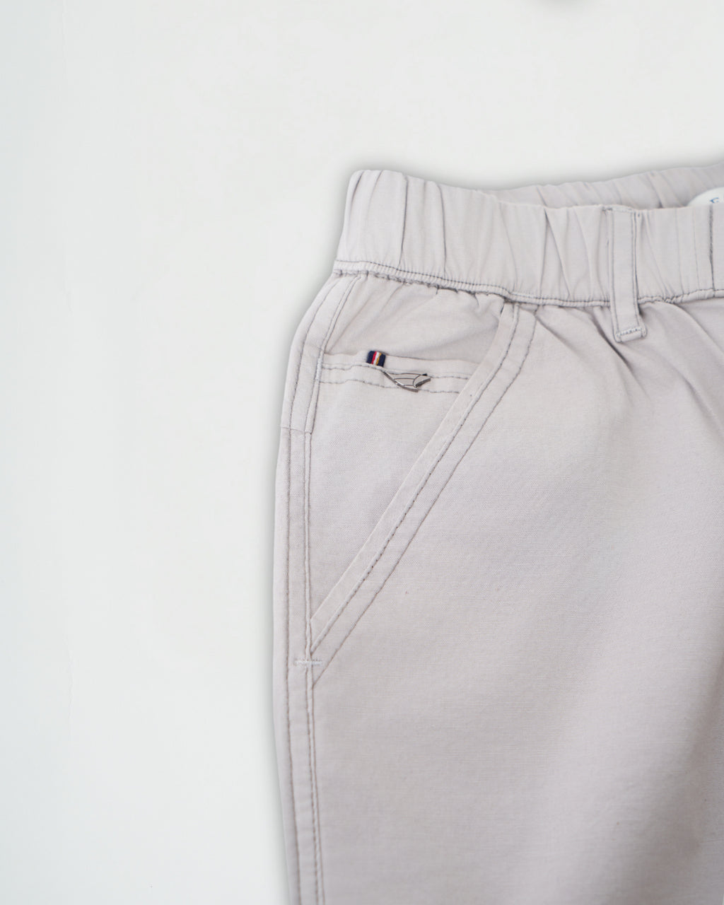 Light Grey Cotton Drawstring Pants