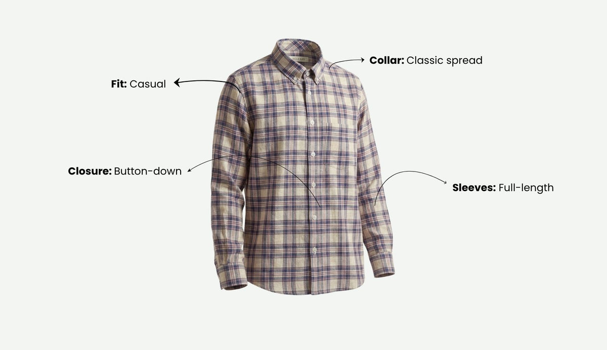 Indigo Rose Check Linen Blend Shirt