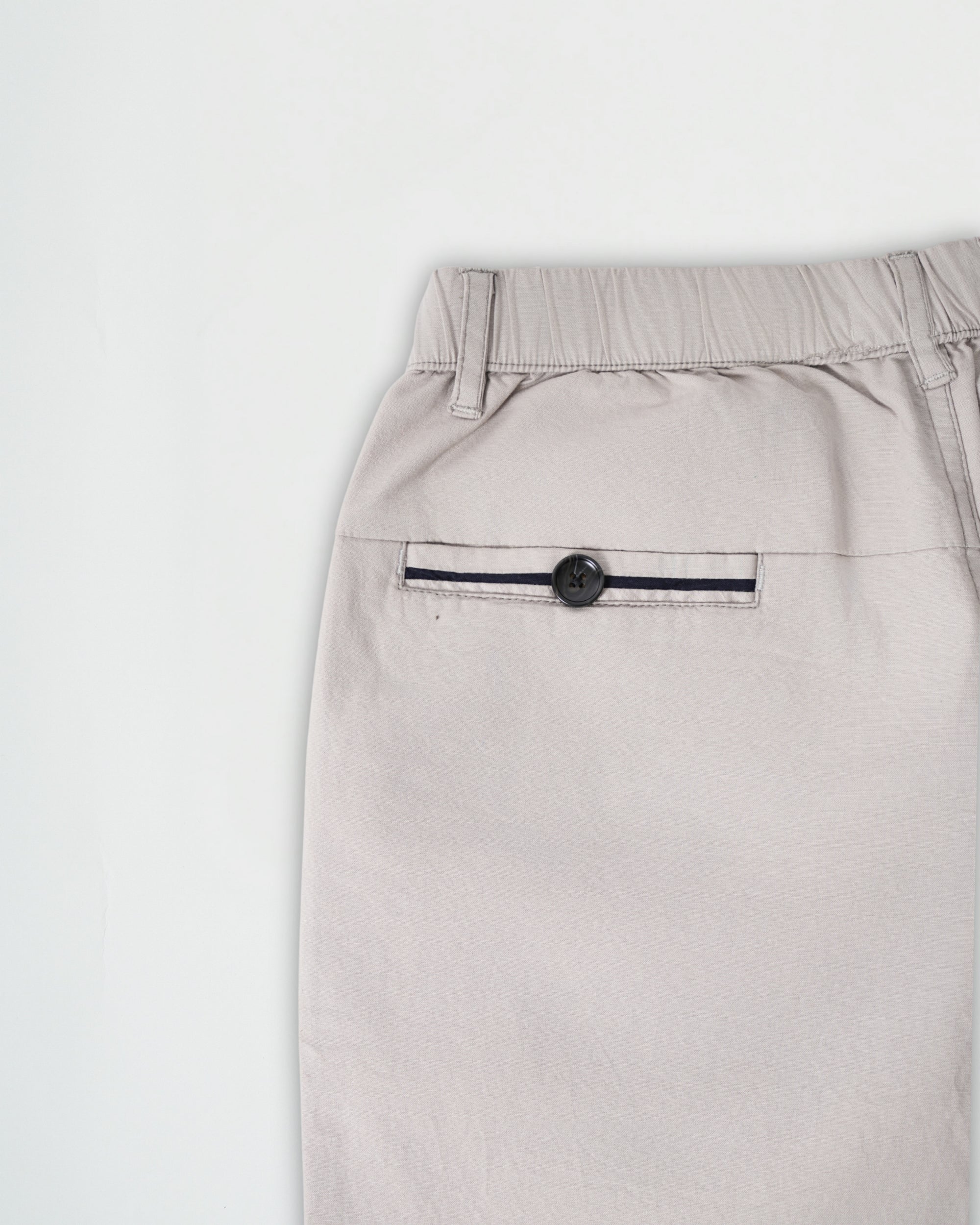 Light Grey Cotton Drawstring Pants