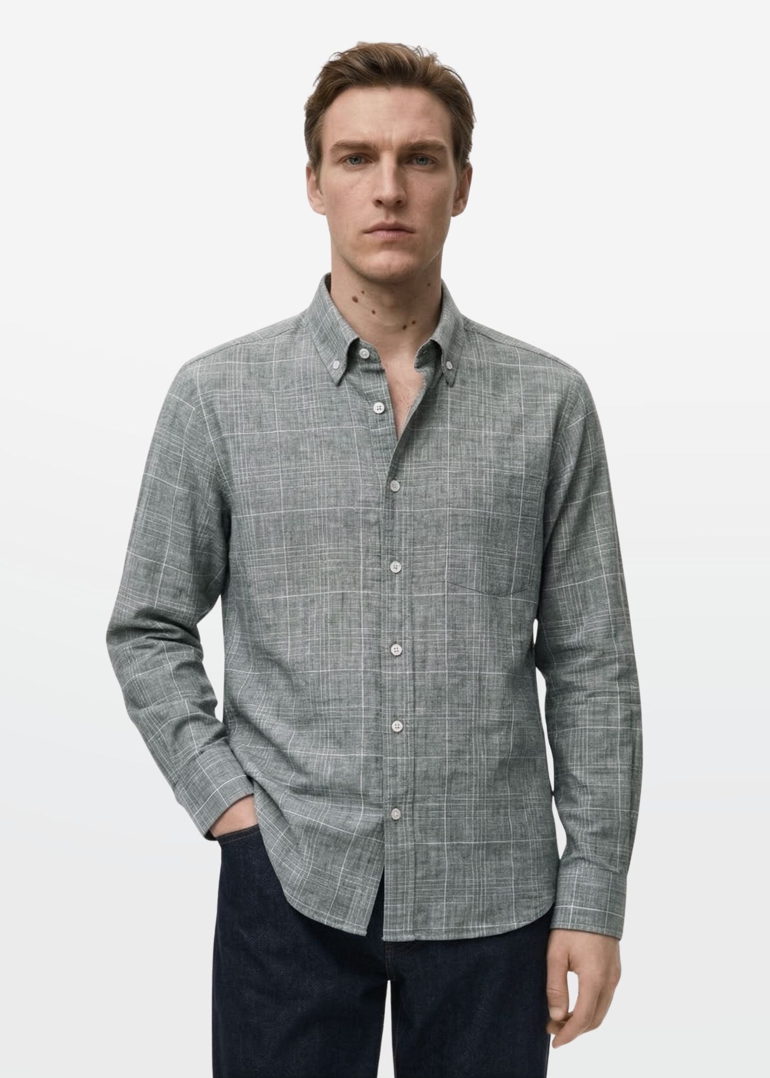Ash Grey Check Shirt