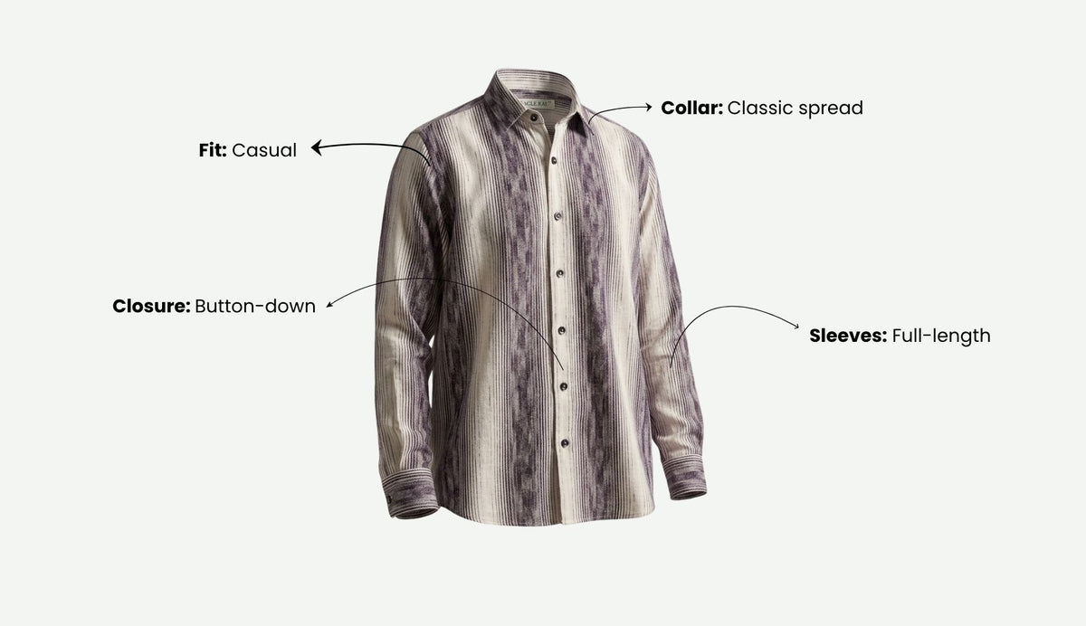 Smoked Plum Ikat Stripe Shirt