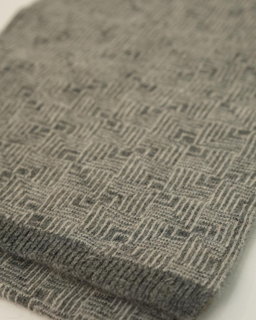 Angora Wool Muffler in Carbon Grey