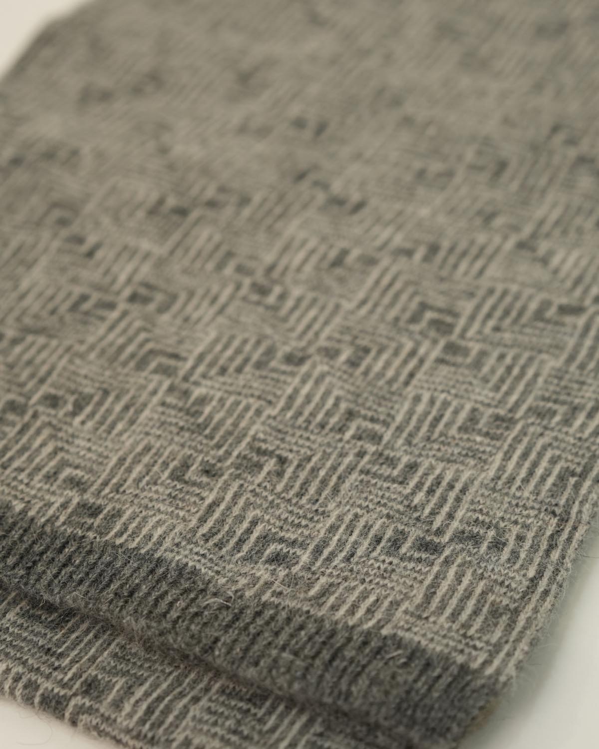 Angora Wool Muffler in Carbon Grey