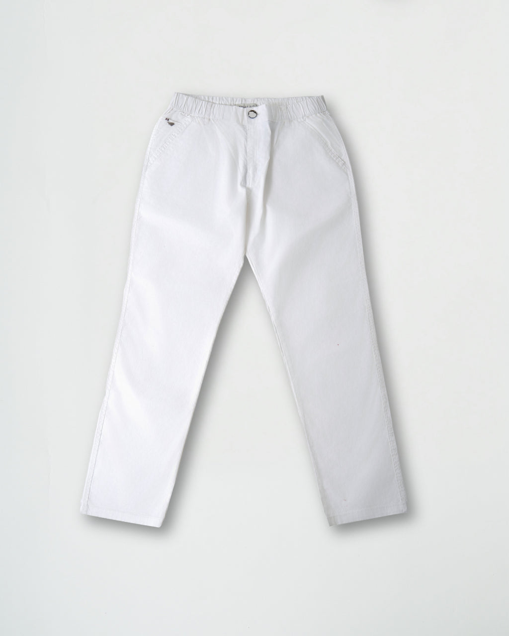 White Cotton Drawstring Pants