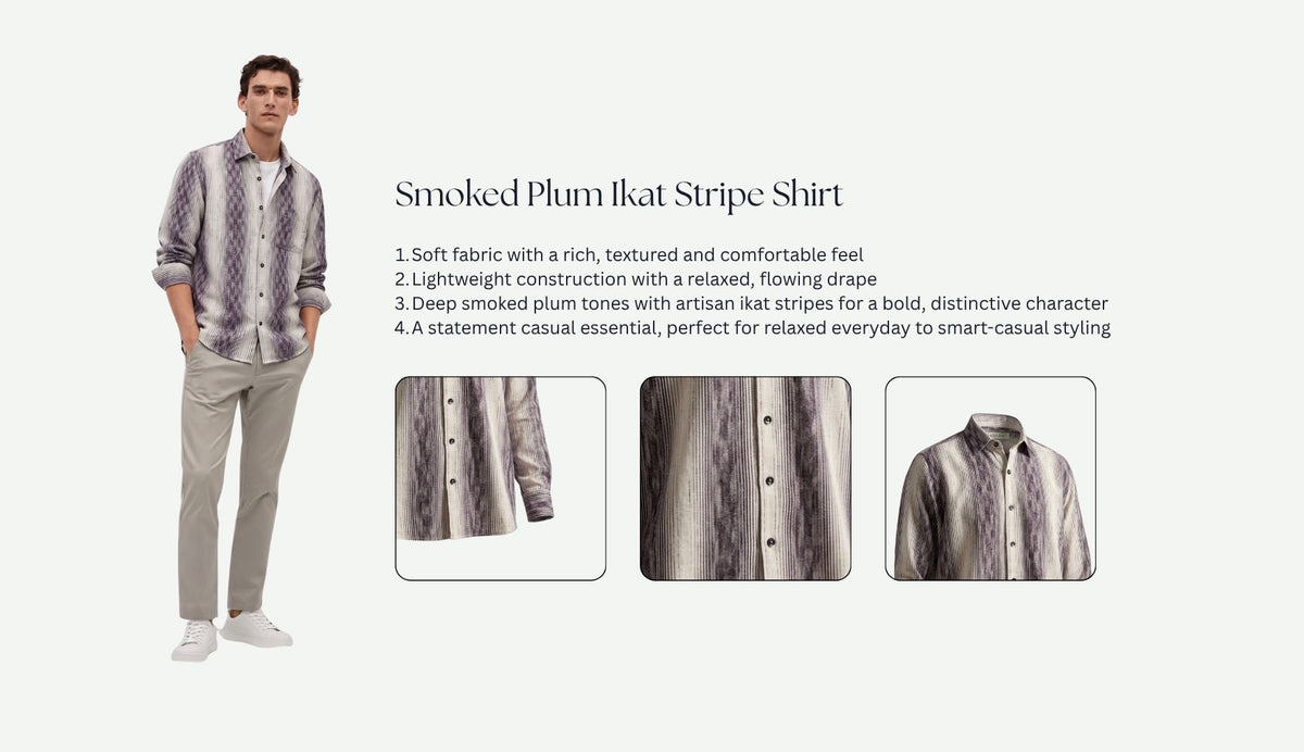 Smoked Plum Ikat Stripe Shirt