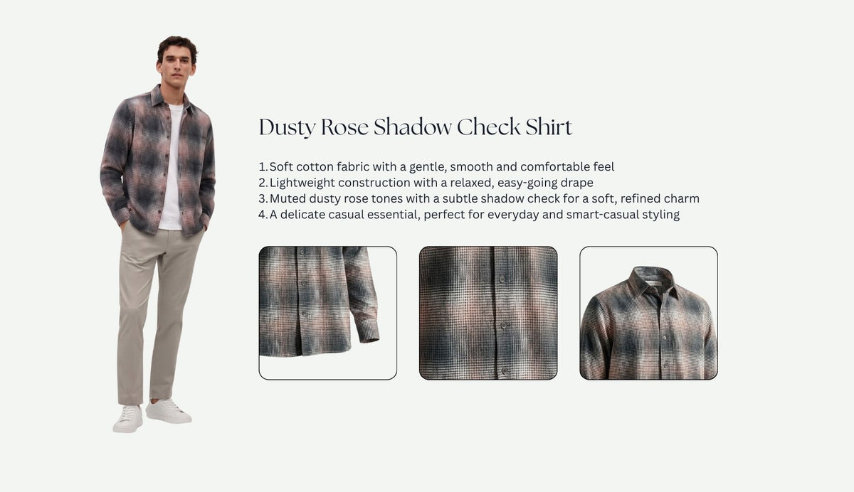 Dusty Rose Shadow Check Shirt