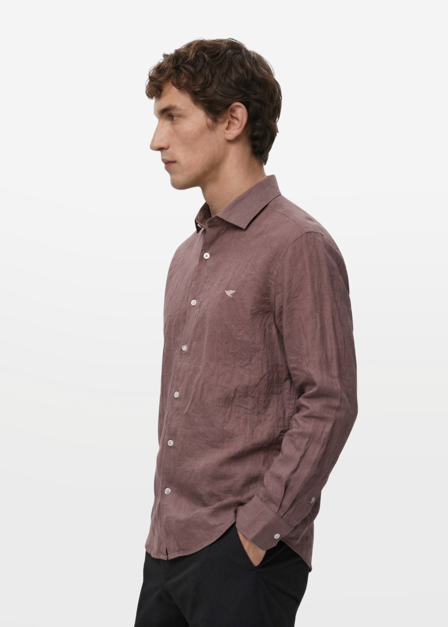 Rose Taupe Crushed Cotton Shirt
