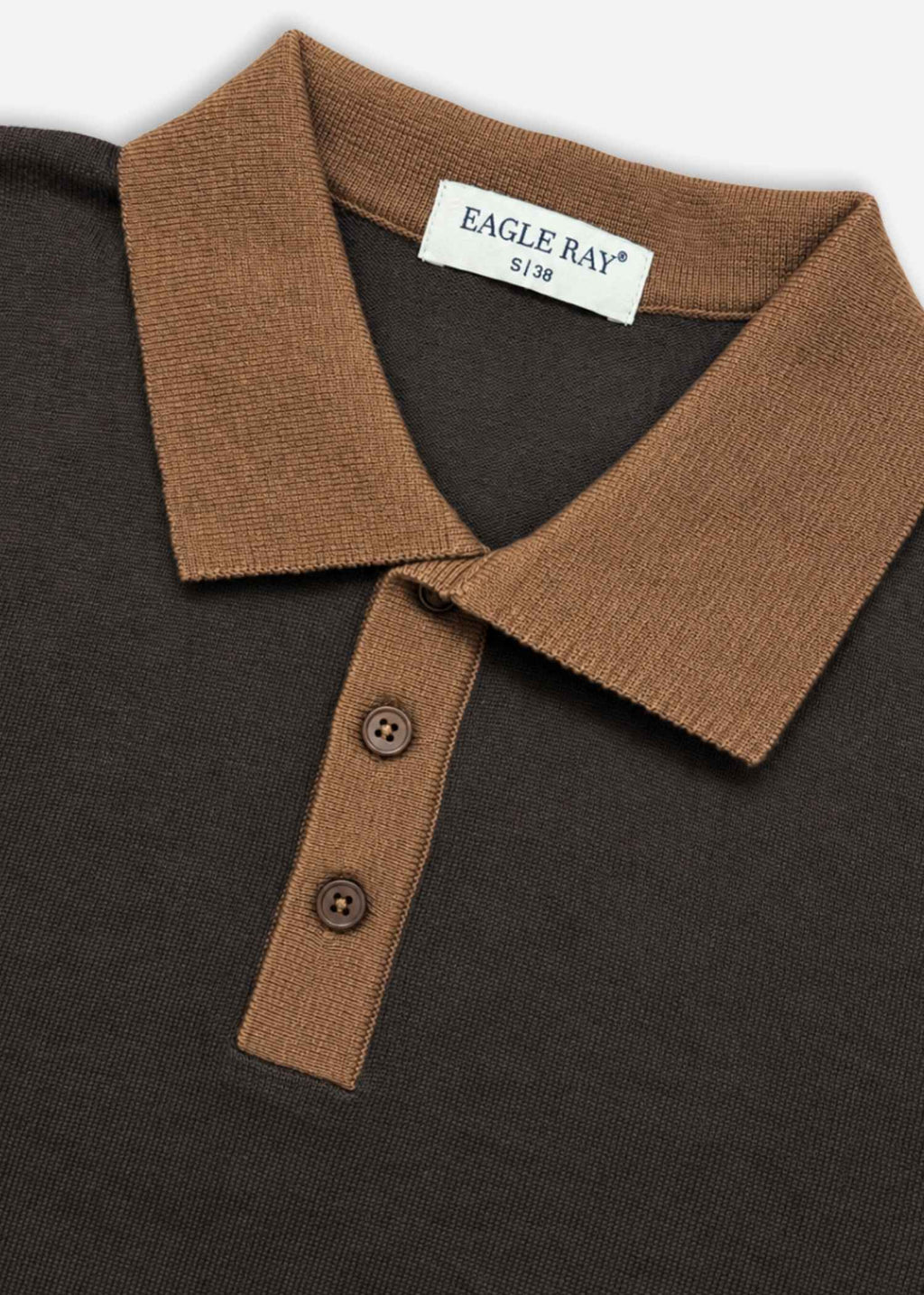 Contrast Polo in Dark Chocolate — Men's Knit Polo India | Eagle Ray