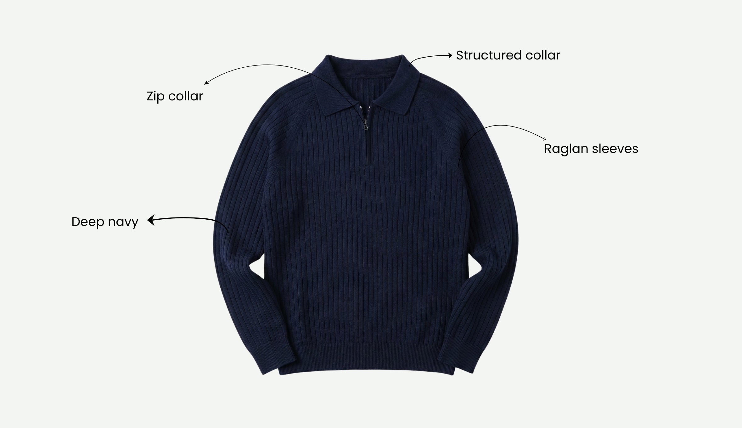 Core Zip Polo in Rhino Blue