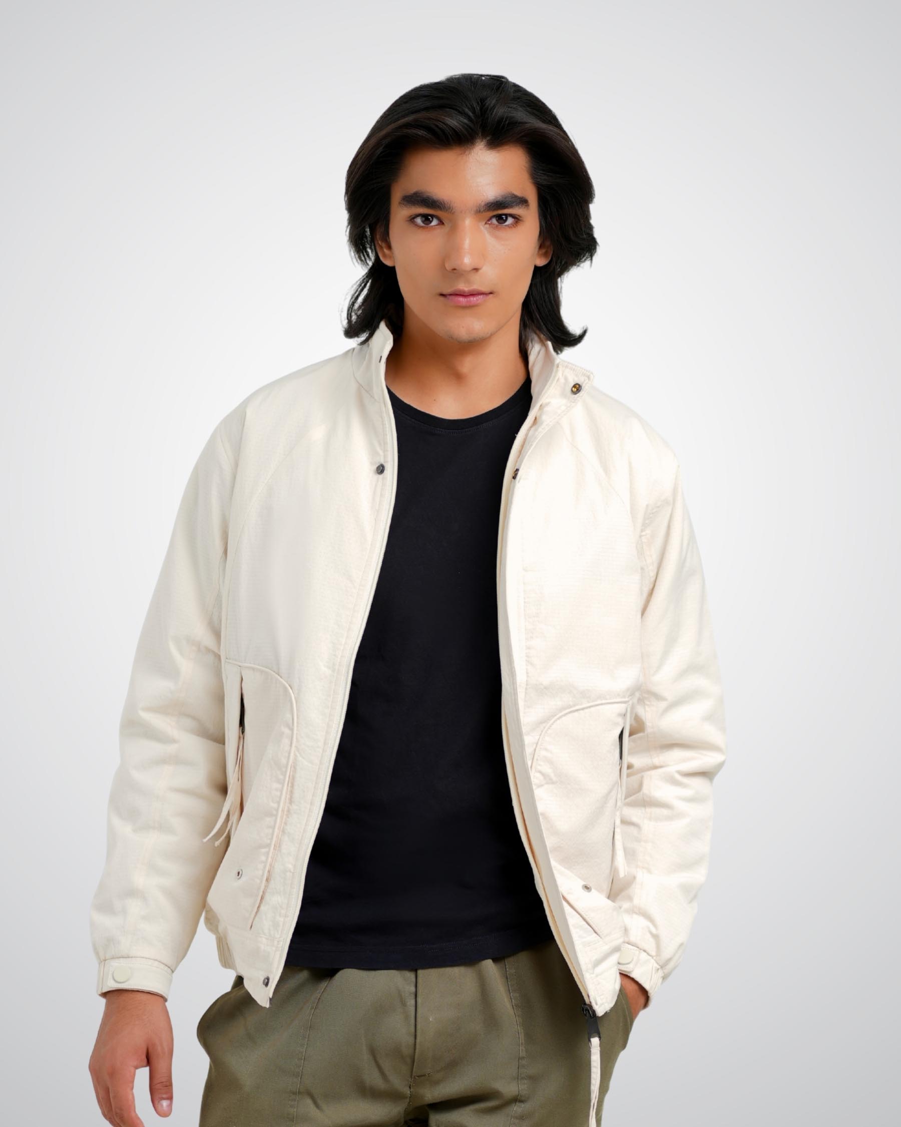 Bomber Jacket in Off White