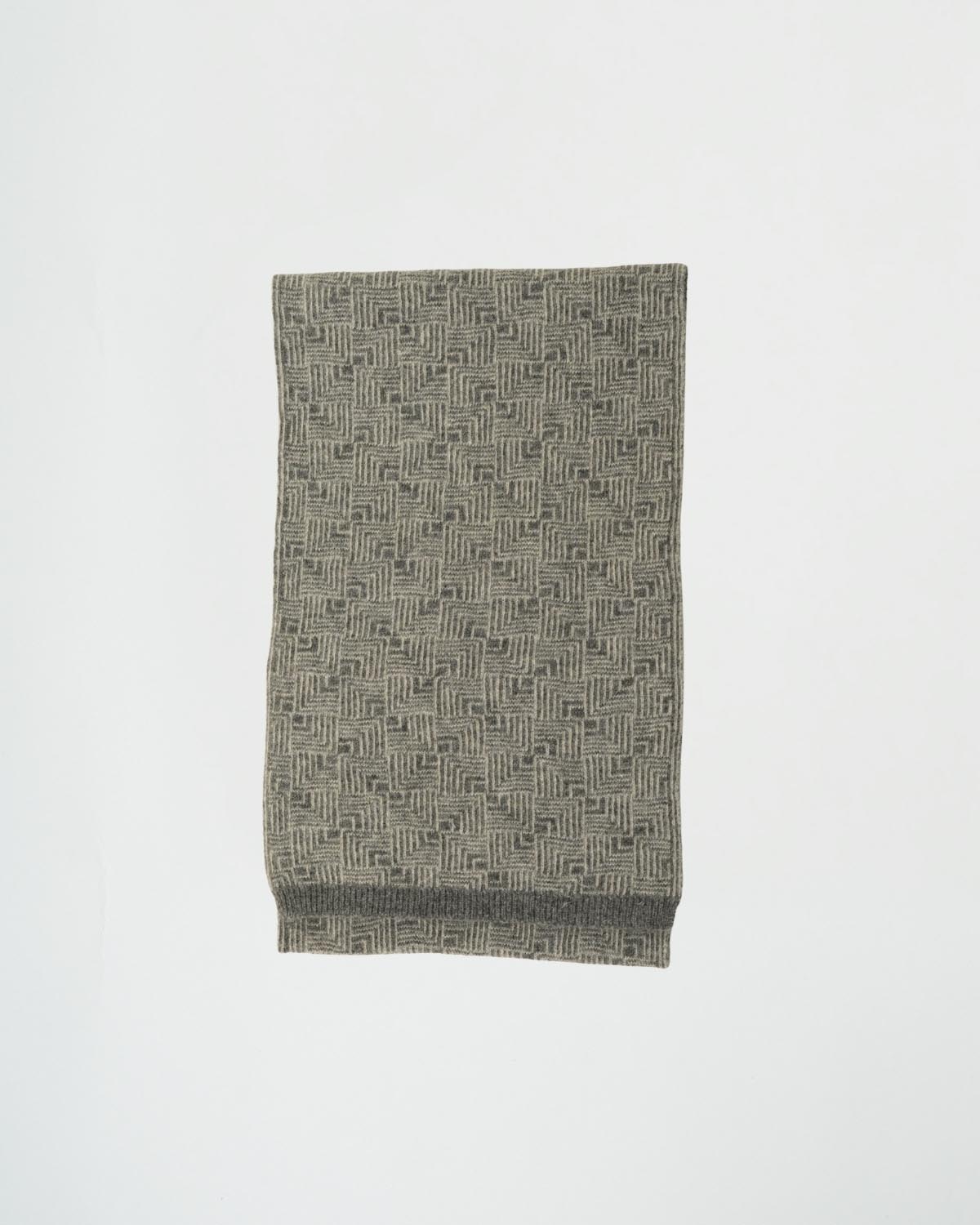 Angora Wool Muffler in Carbon Grey