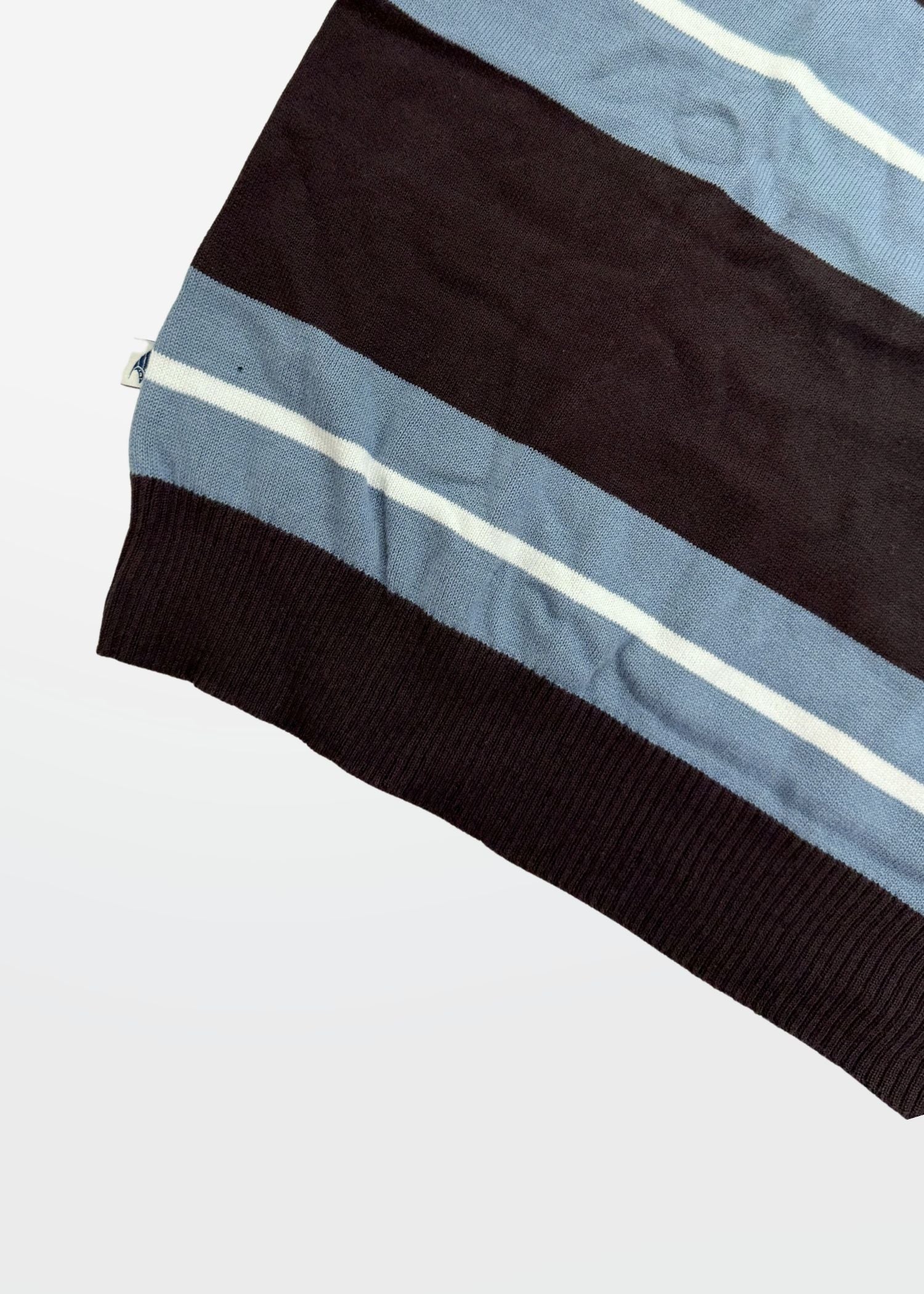 Brown Blue Stripe Full Sleeve Knit T-Shirt