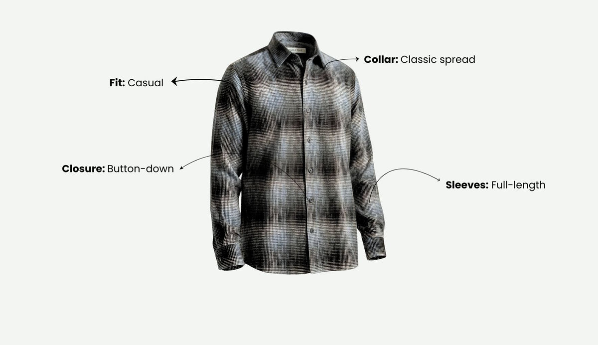 Steel Blue Shadow Check Shirt