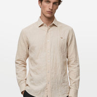 Soft Amber Crushed Cotton Shirt