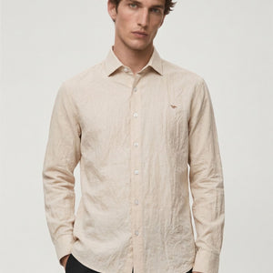 Soft Amber Crushed Cotton Shirt