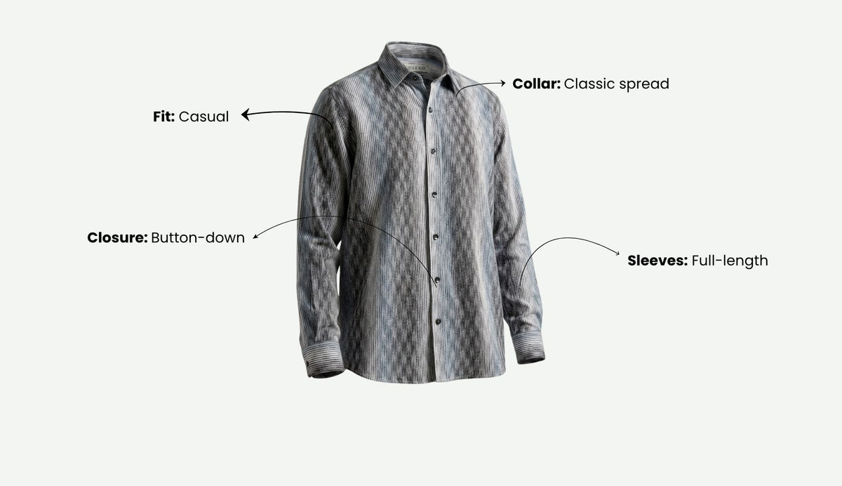 Steel Mist Ikat Stripe Shirt
