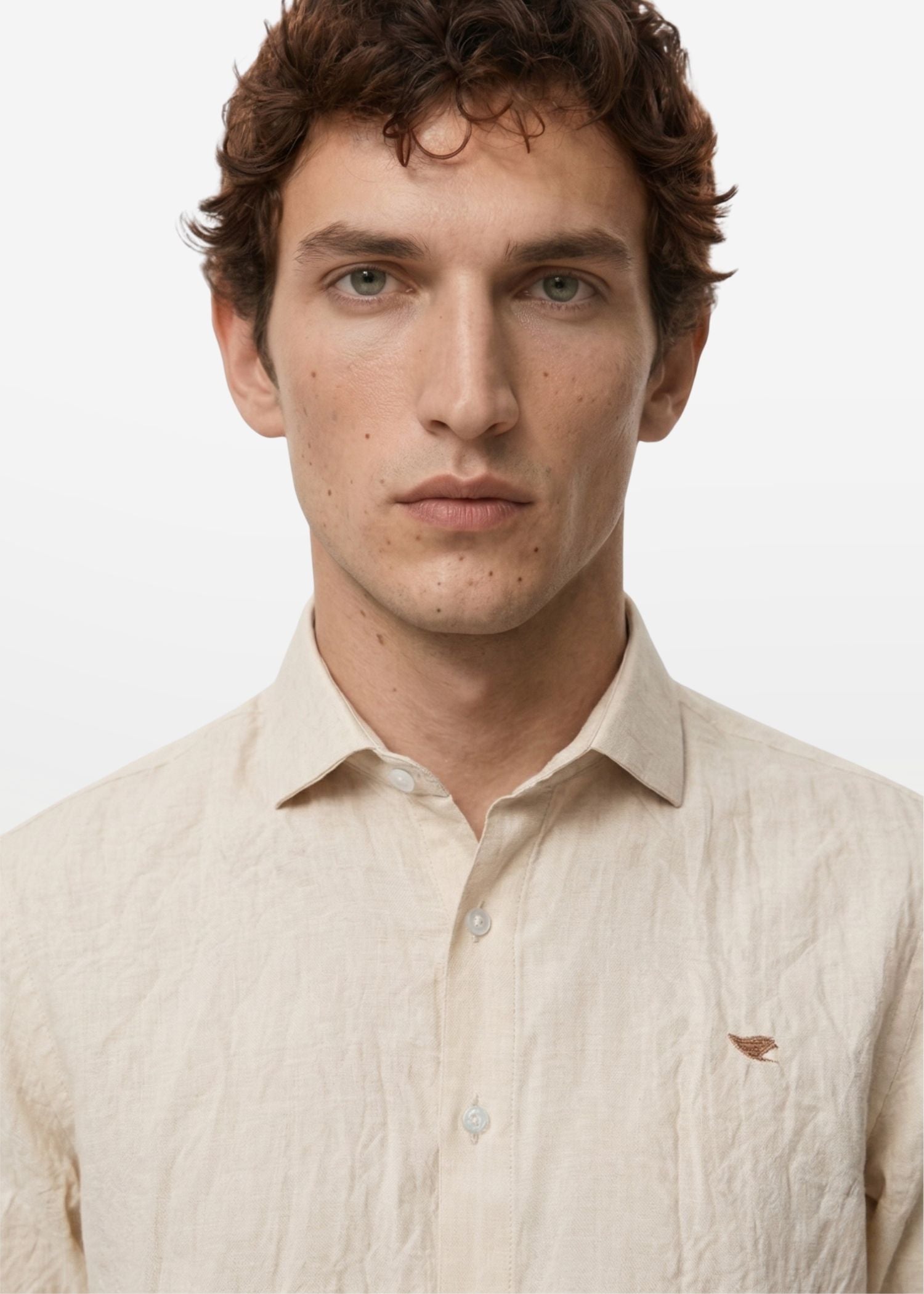 Soft Amber Crushed Cotton Shirt