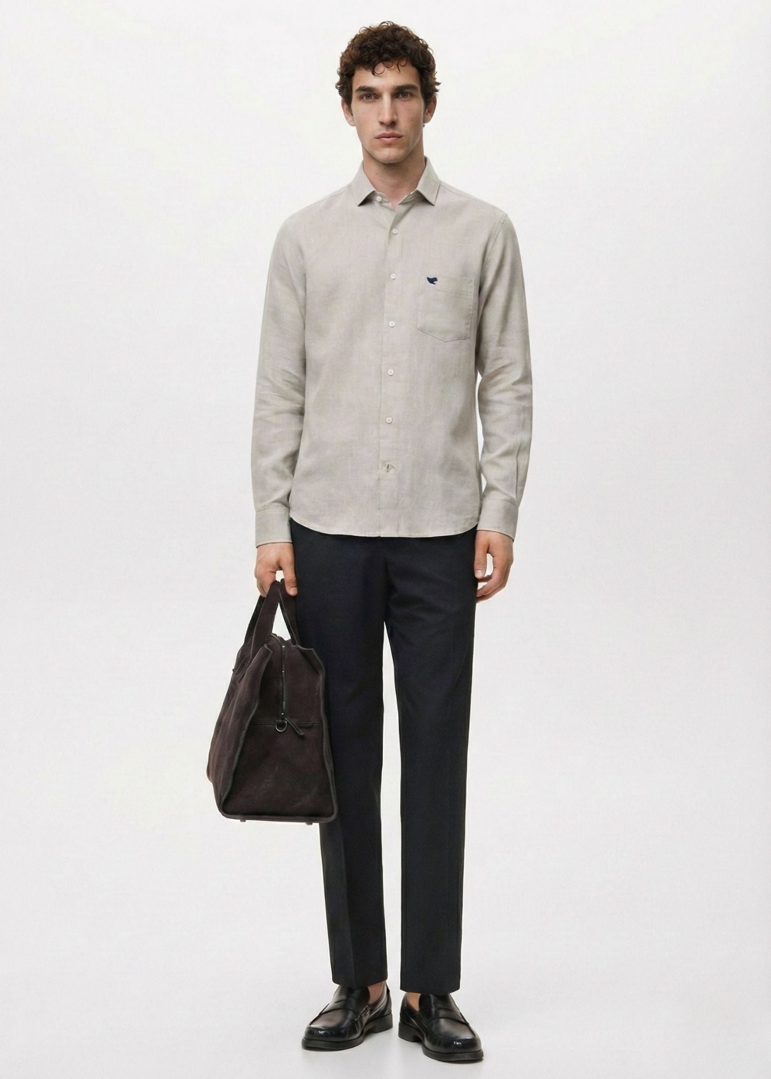 Pastel Grey Lyocell Linen Shirt
