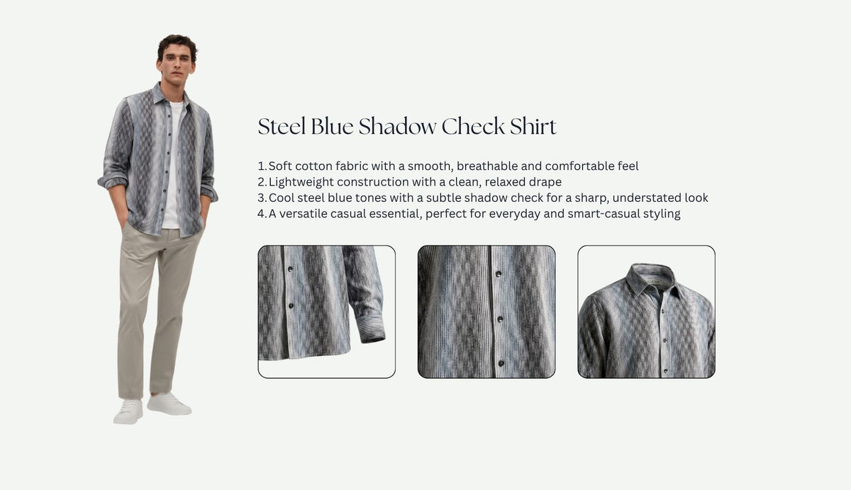 Steel Mist Ikat Stripe Shirt