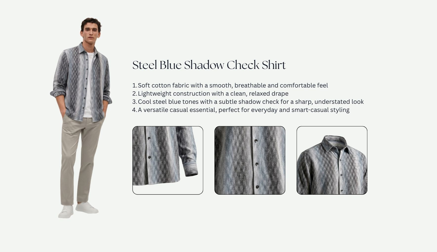 Steel Mist Ikat Stripe Shirt