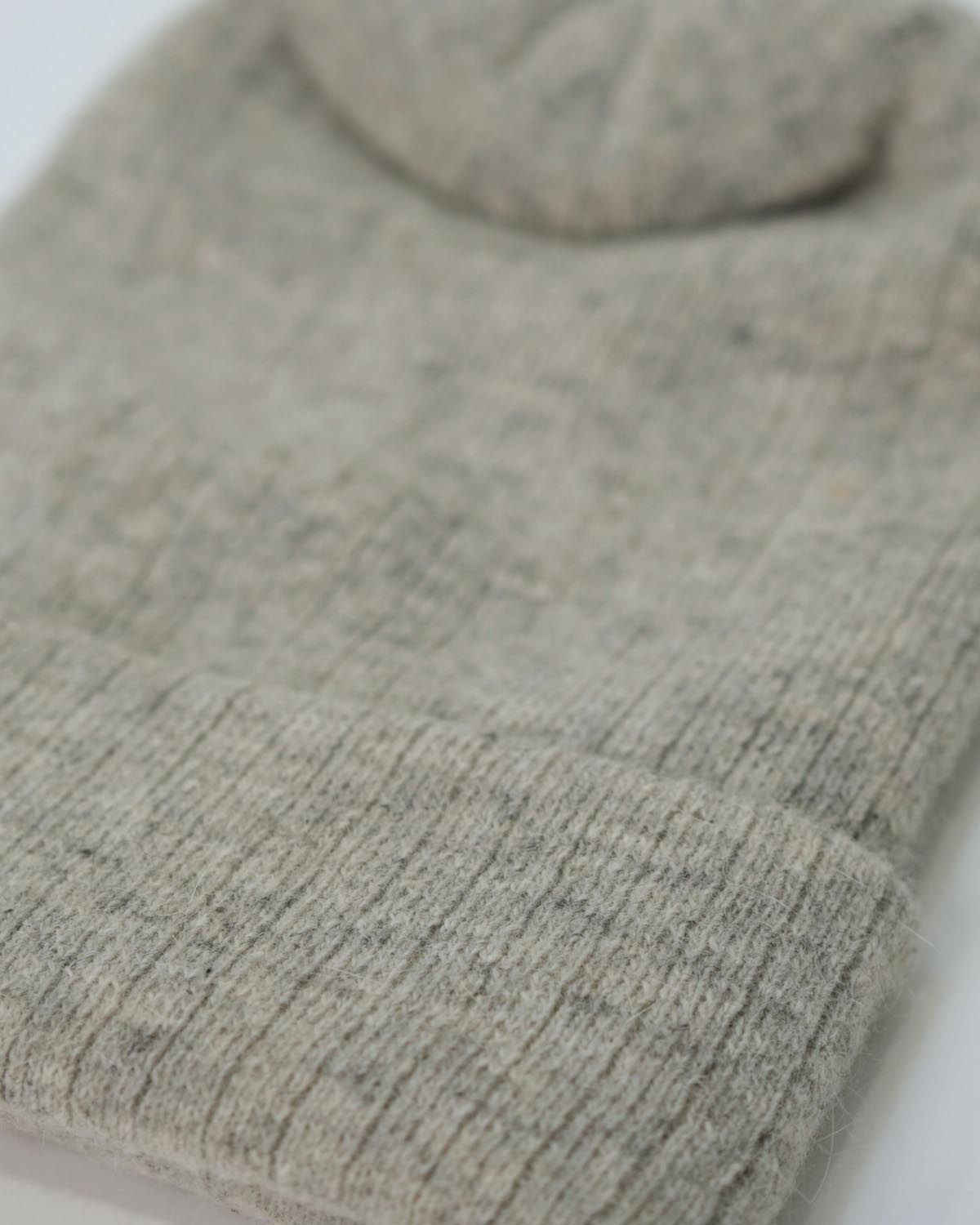 Angora Wool Winter Cap In Smoke Grey