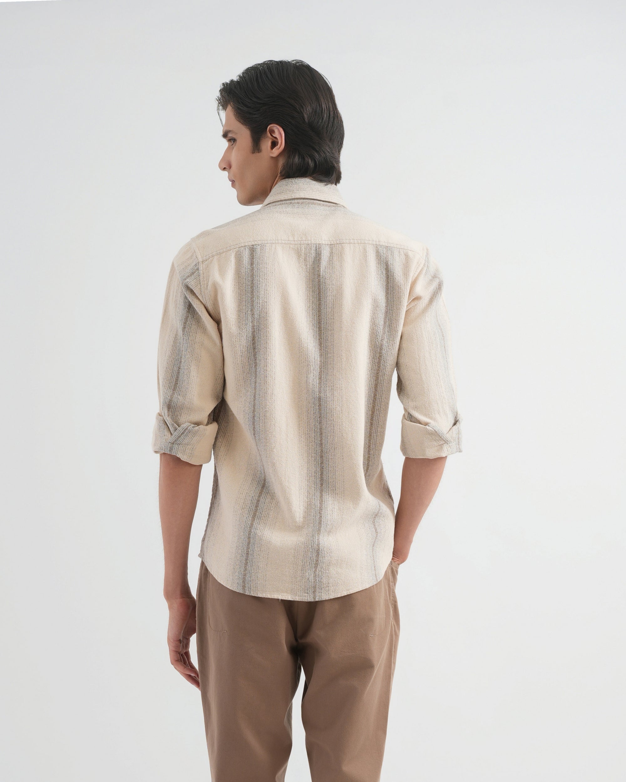 Beige Striped Shirt