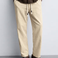Escurvy Beige Woven Drawstring Pant