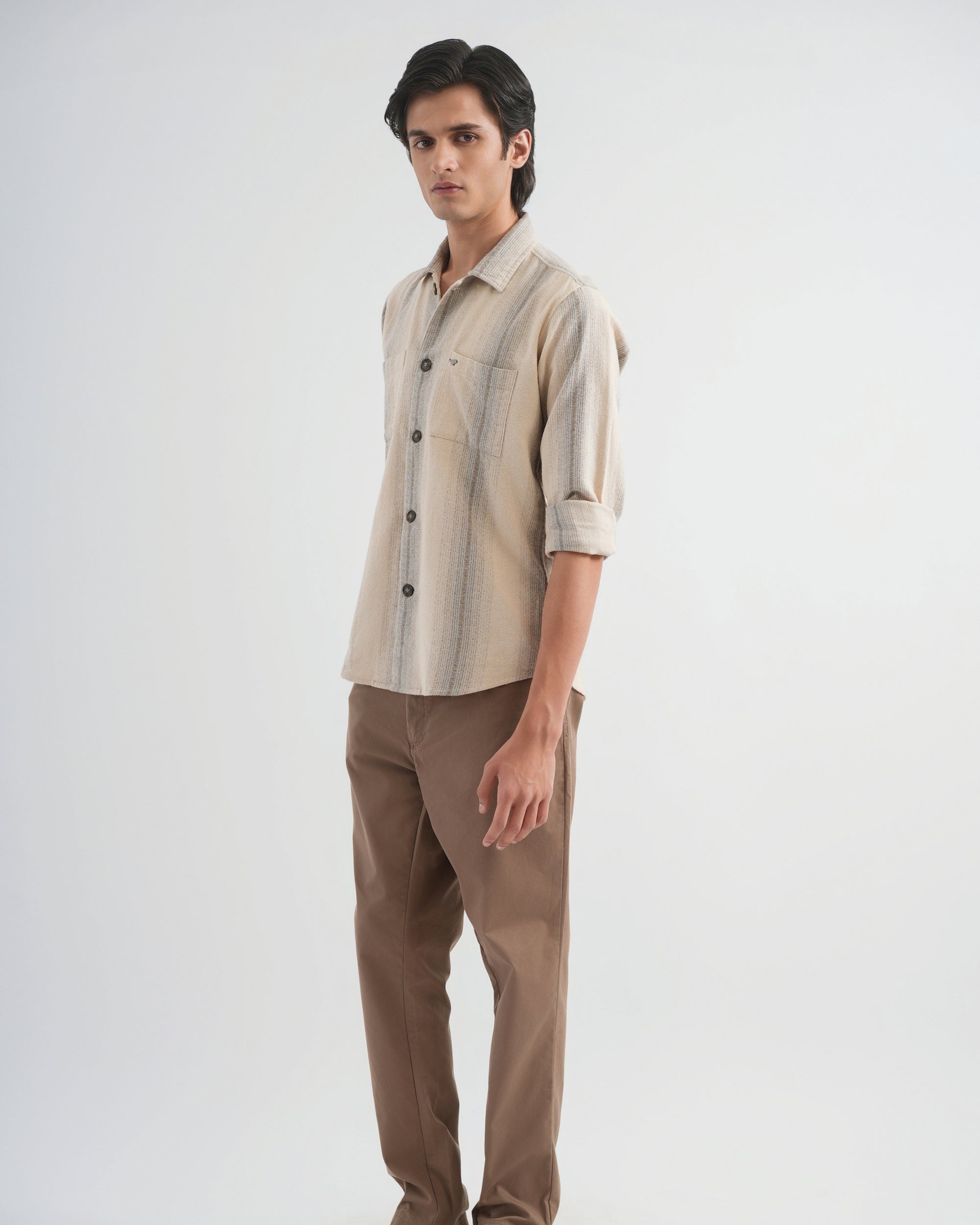 Beige Striped Shirt