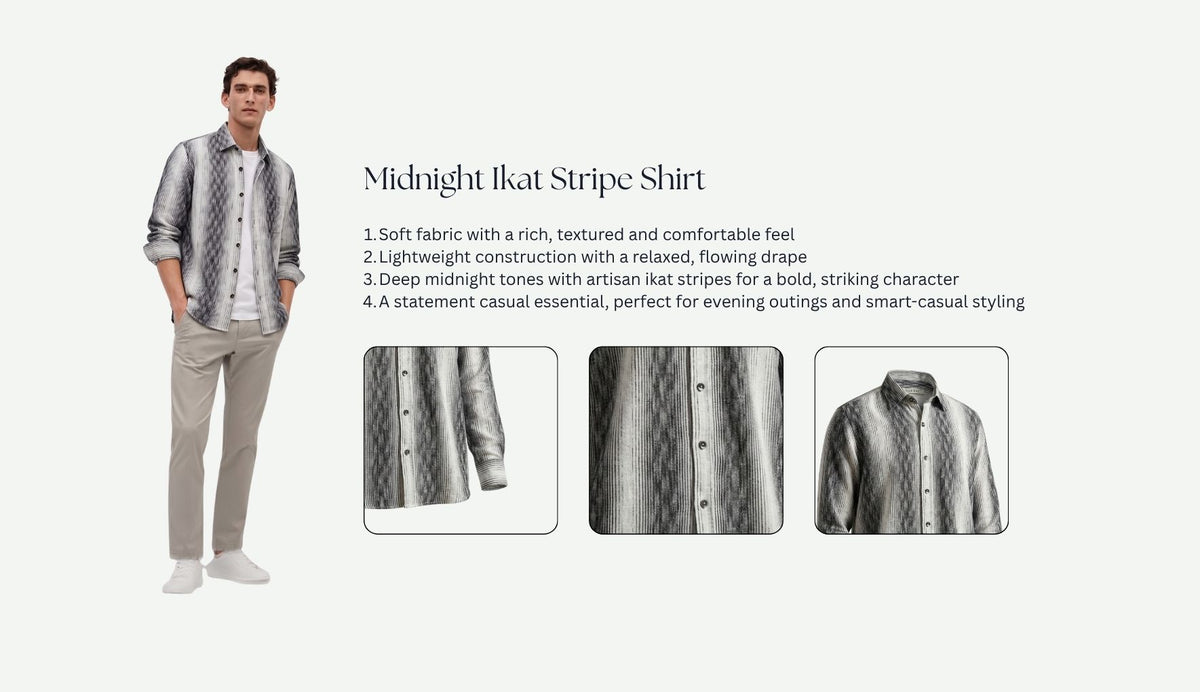 Midnight Ikat Stripe Shirt